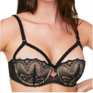 Adore Me Black Lace romantic sexy Bras size 36C